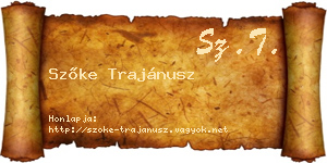 Szőke Trajánusz névjegykártya
